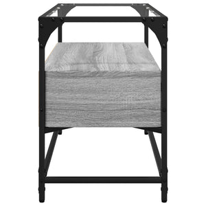 TV-Schrank Grau Sonoma mit Glasplatte, 80 cm
