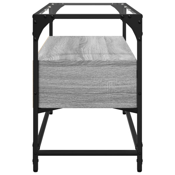 TV-Schrank Grau Sonoma mit Glasplatte, 80 cm