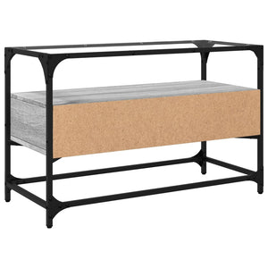 TV-Schrank Grau Sonoma mit Glasplatte, 80 cm
