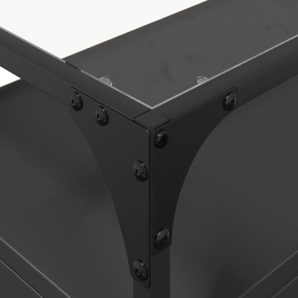 Schwarzer TV-Schrank mit Glasplatte, 98 cm