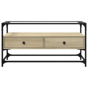 TV-Schrank Sonoma-Eiche mit Glasplatte, 98 cm