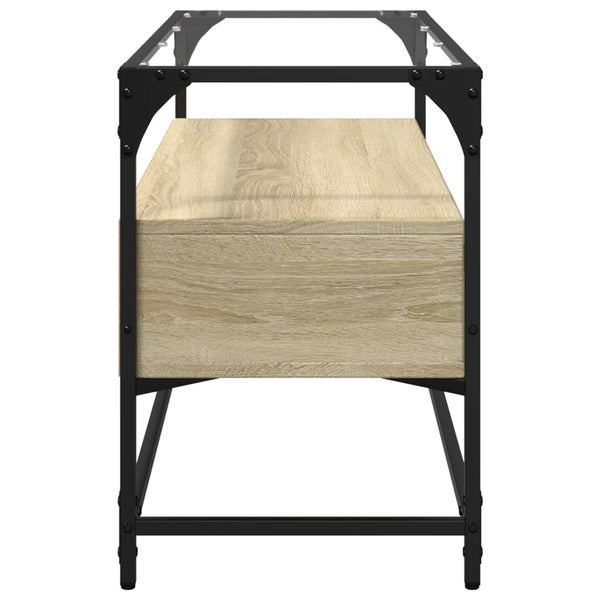 TV-Schrank Sonoma-Eiche mit Glasplatte, 98 cm