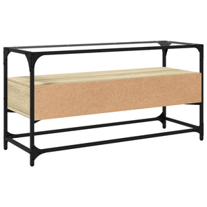 TV-Schrank Sonoma-Eiche mit Glasplatte, 98 cm