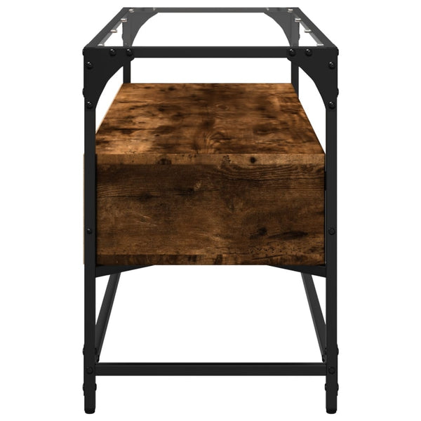 TV-Schrank Räuchereiche mit Glasplatte 98 cm
