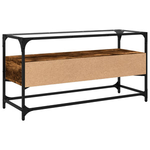 TV-Schrank Räuchereiche mit Glasplatte 98 cm