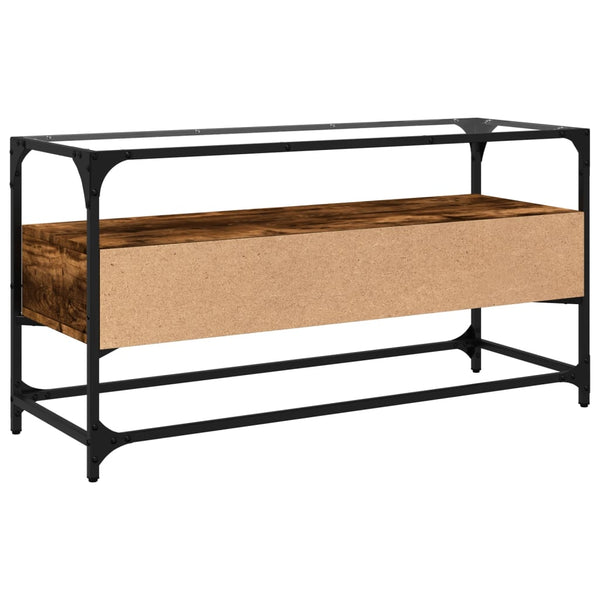 TV-Schrank Räuchereiche mit Glasplatte 98 cm