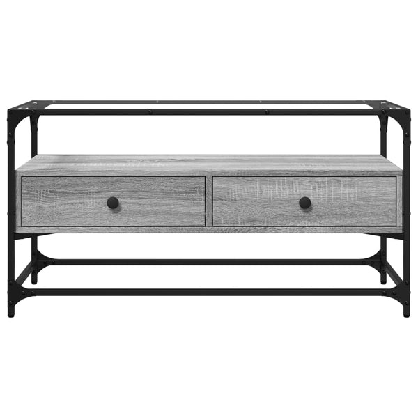 TV-Schrank Grau Sonoma 98 cm mit Glasplatte