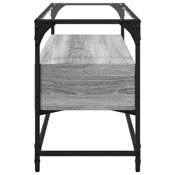 TV-Schrank Grau Sonoma 98 cm mit Glasplatte
