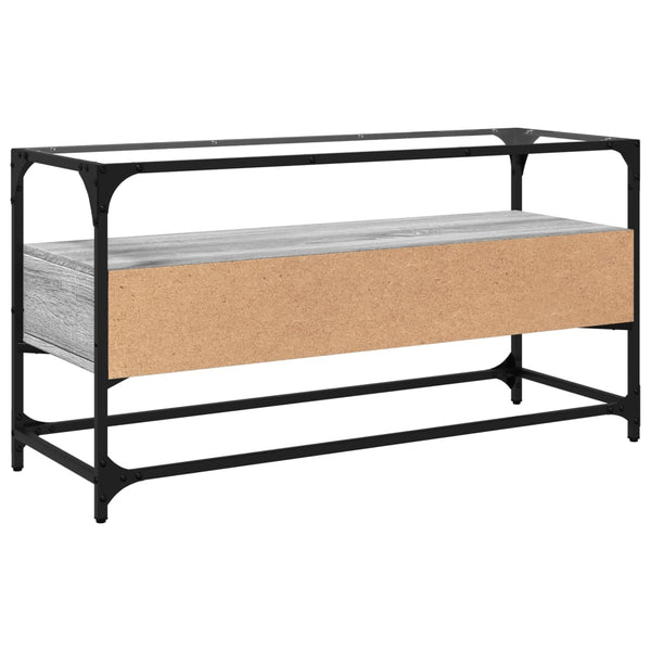 TV-Schrank Grau Sonoma 98 cm mit Glasplatte