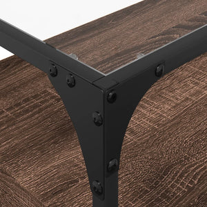 TV-Schrank Braun Eiche mit Glasplatte 98 cm