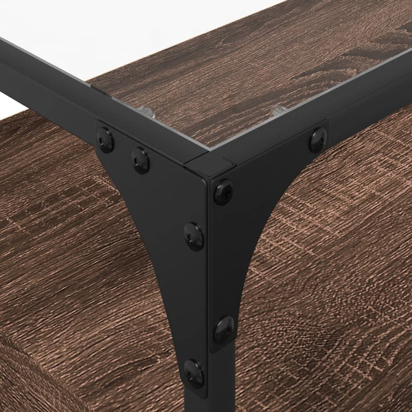 TV-Schrank Braun Eiche mit Glasplatte 98 cm