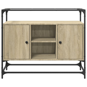 Sideboard Sonoma-Eiche mit Glasplatte, 98 cm