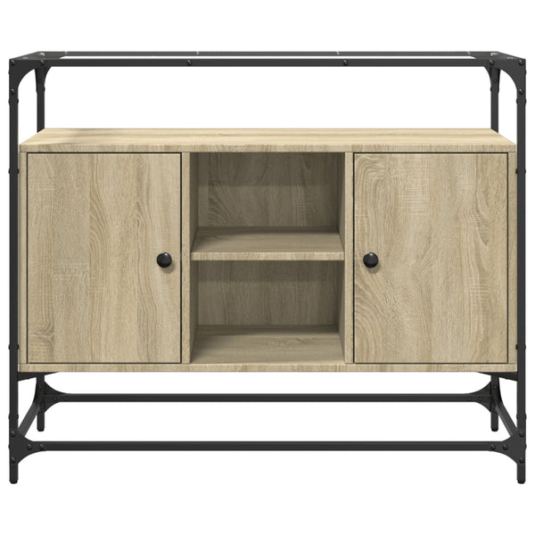 Sideboard Sonoma-Eiche mit Glasplatte, 98 cm