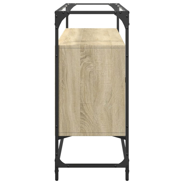Sideboard Sonoma-Eiche mit Glasplatte, 98 cm