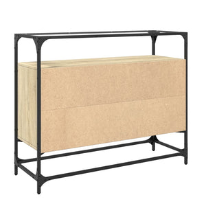 Sideboard Sonoma-Eiche mit Glasplatte, 98 cm