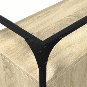 Sideboard Sonoma-Eiche mit Glasplatte, 98 cm