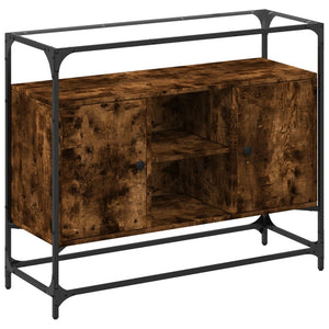 Sideboard Räuchereiche mit Glasplatte, 98 cm