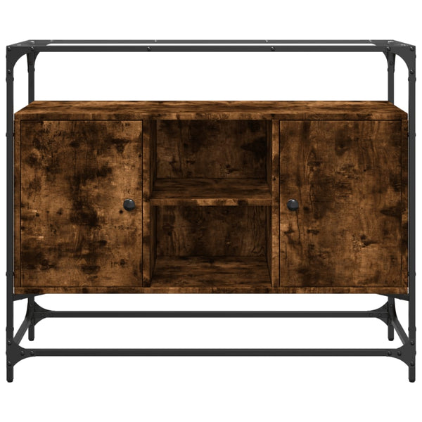 Sideboard Räuchereiche mit Glasplatte, 98 cm