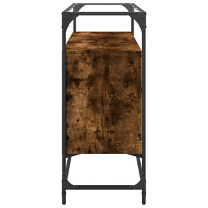 Sideboard Räuchereiche mit Glasplatte, 98 cm