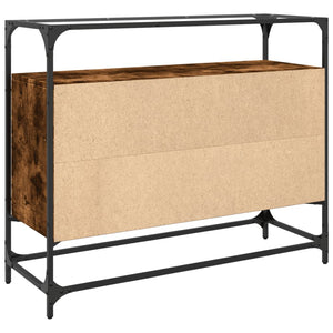 Sideboard Räuchereiche mit Glasplatte, 98 cm