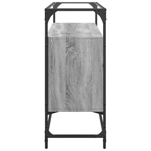 Graues Sideboard Sonoma mit Glasplatte, 98 cm