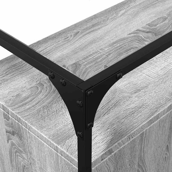 Graues Sideboard Sonoma mit Glasplatte, 98 cm