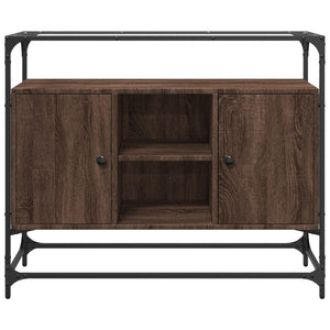 Braun Eiche Sideboard mit Glasplatte 98 cm