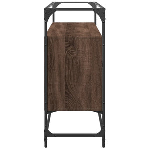 Braun Eiche Sideboard mit Glasplatte 98 cm