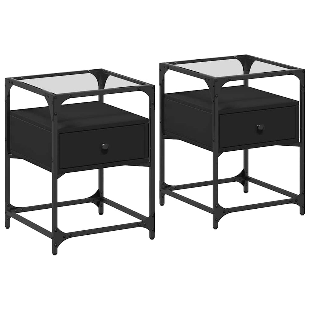 Nachttische Schwarz 40x40x55cm, 2er-Set