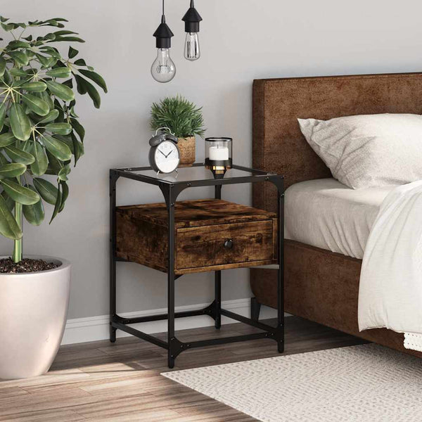 Nachttisch Räuchereiche 40x40x55 cm
