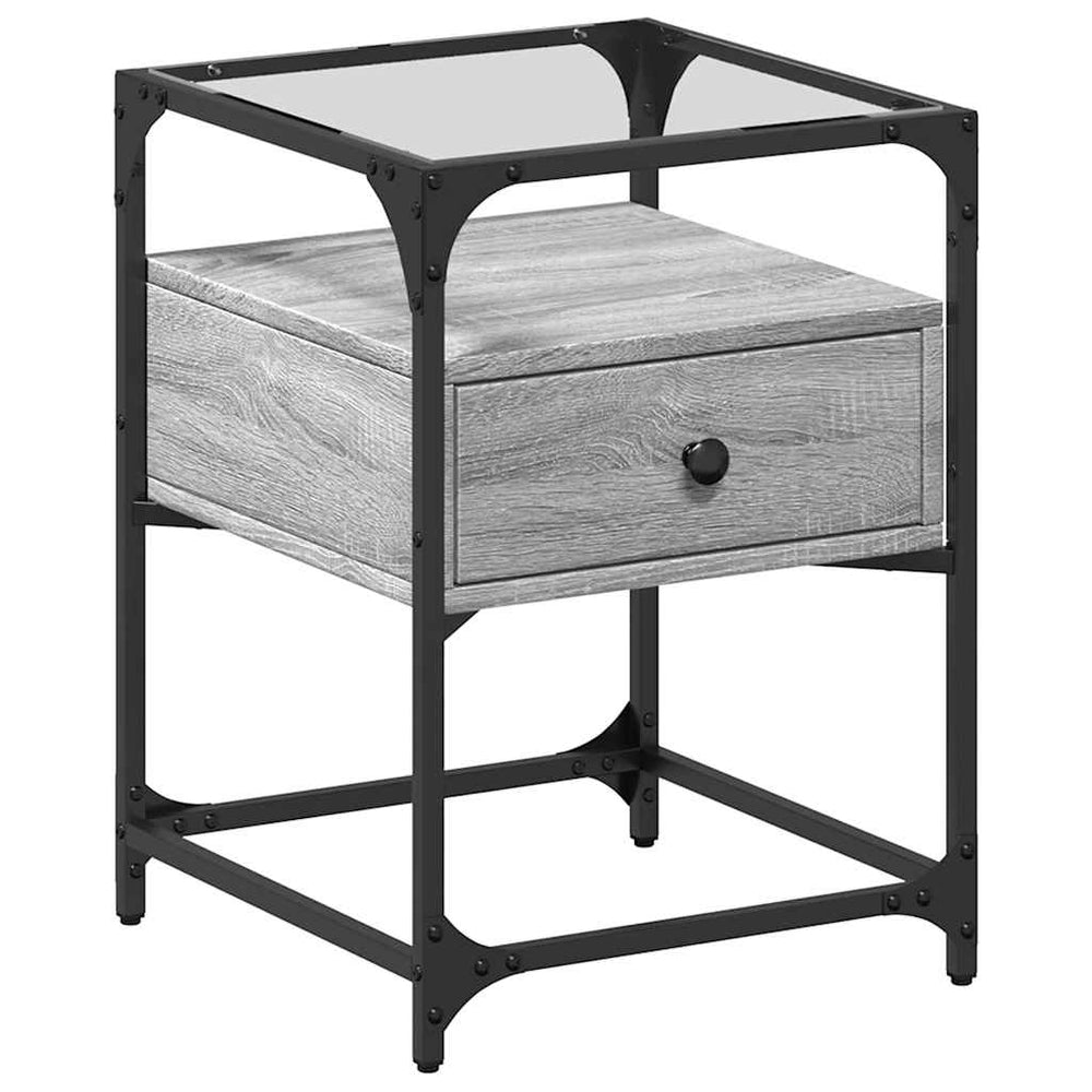 Grauer Nachttisch Sonoma 40x40x55 cm