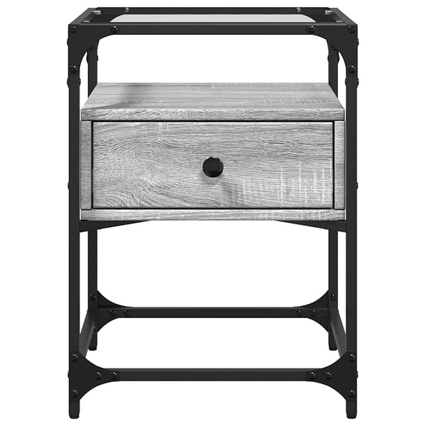 Grauer Nachttisch Sonoma 40x40x55 cm