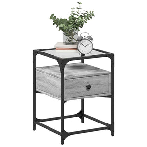 Nachttische 2er Set Grau Sonoma 40x40x55 cm