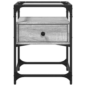 Nachttische 2er Set Grau Sonoma 40x40x55 cm