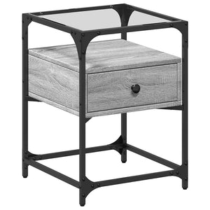 Nachttische 2er Set Grau Sonoma 40x40x55 cm