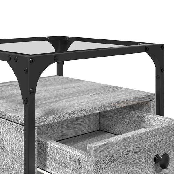 Nachttische 2er Set Grau Sonoma 40x40x55 cm