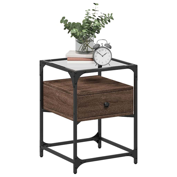 Nachttisch Braun Eichenoptik 40x40x55 cm