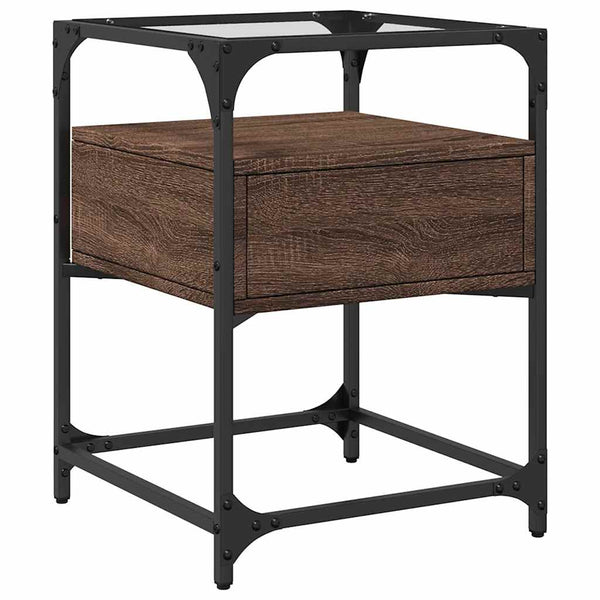 Nachttisch Braun Eichenoptik 40x40x55 cm