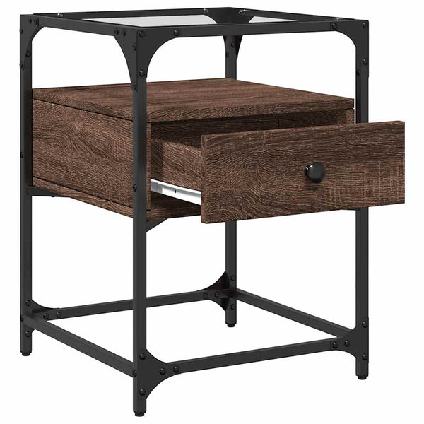 Nachttisch Braun Eichenoptik 40x40x55 cm