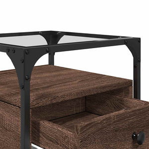 Nachttisch Braun Eichenoptik 40x40x55 cm