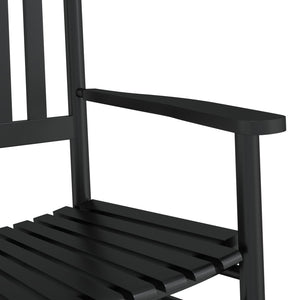 Schaukelstuhl mit Tisch Schwarz Pappelholz