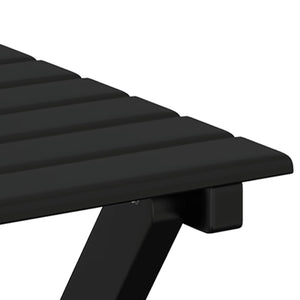 Schaukelstuhl mit Tisch Schwarz Pappelholz
