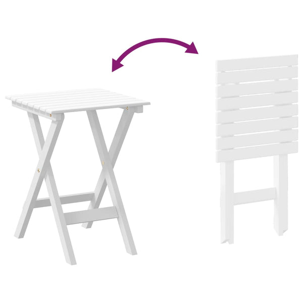 Schaukelstuhl mit Tisch, Pappelholz Weiß