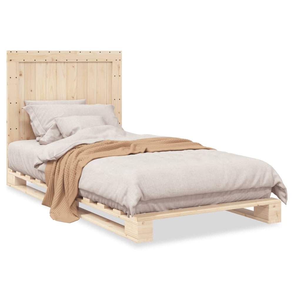 vidaXL Lit en bois massif avec tête de lit 100x200 cm Pin
