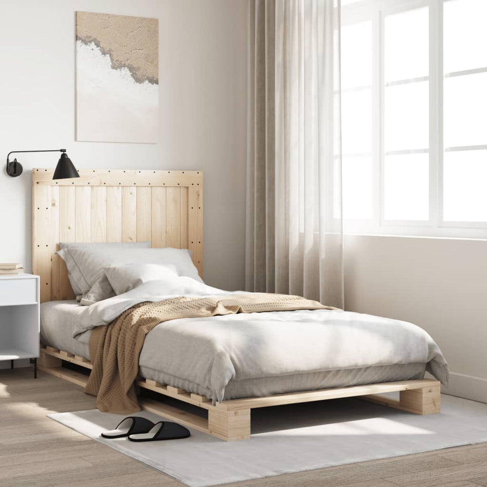 vidaXL Lit en bois massif avec tête de lit 100x200 cm Pin