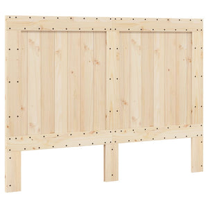 Graues Massivholzbett mit Kopfteil 140x200 cm