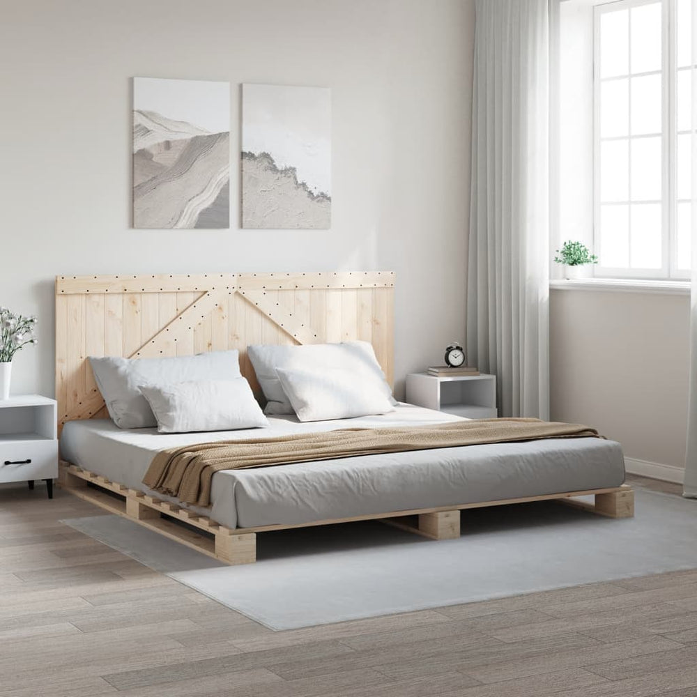 vidaXL Lit en bois massif avec tête de lit 200x200 cm Pin