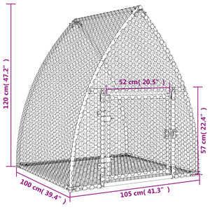Hasenstall Verzinkt 105x100x120cm