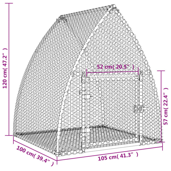 Hasenstall Verzinkt 105x100x120cm