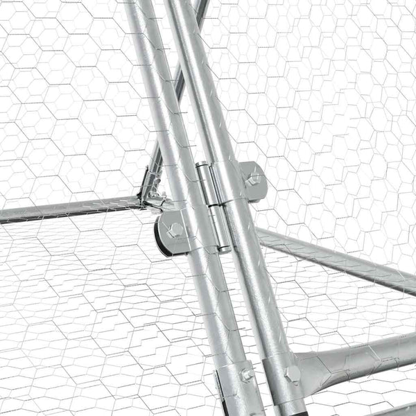 Hasenstall Silber Verzinkt 400x105x91cm